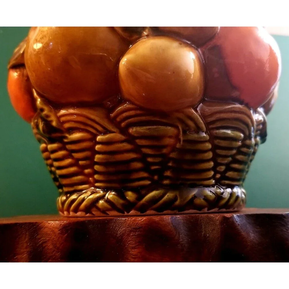 Vintage Inarco E3354 Covered Candy Dish Oranges Lemons Fruit Design 6.5